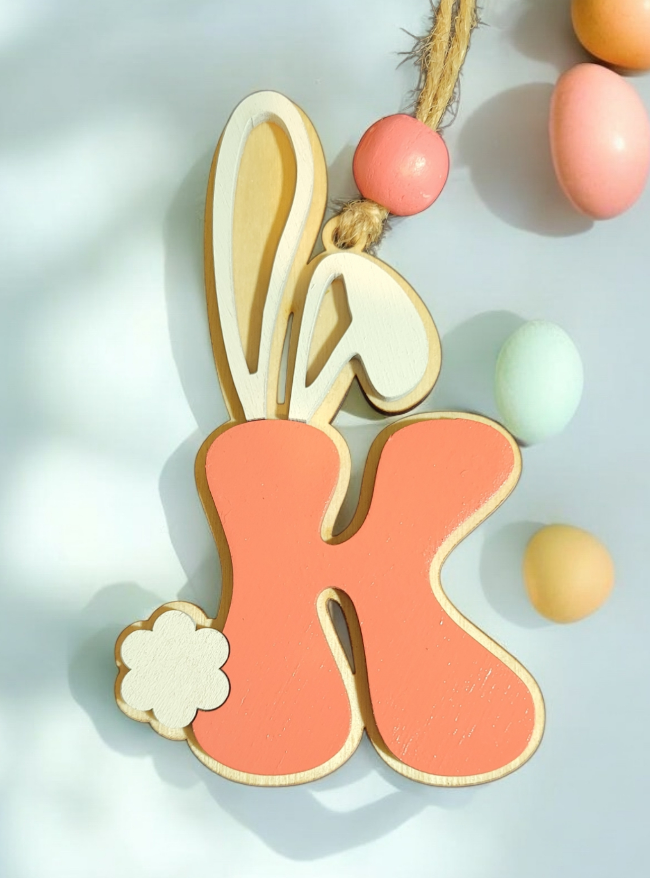 Easter Basket Initial Tag - Letters K - O