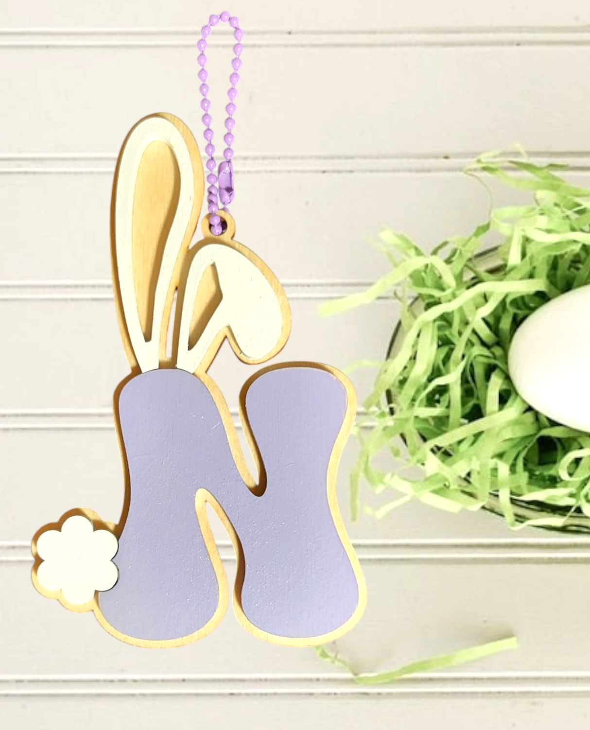Easter Basket Initial Tag - Letters K - O