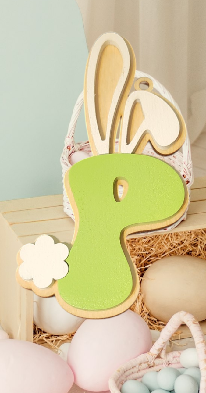 Easter Basket Initial Tag - Letters P - T