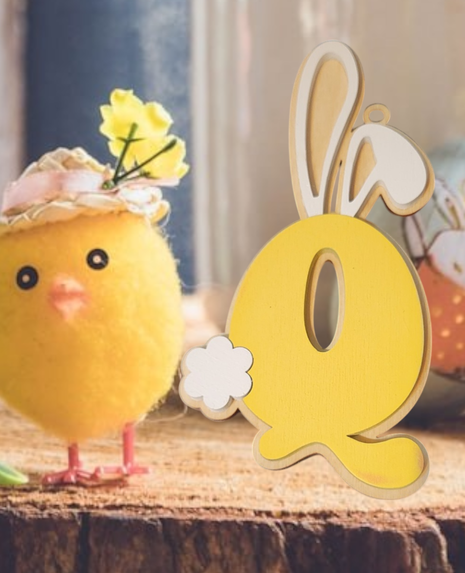 Easter Basket Initial Tag - Letters P - T