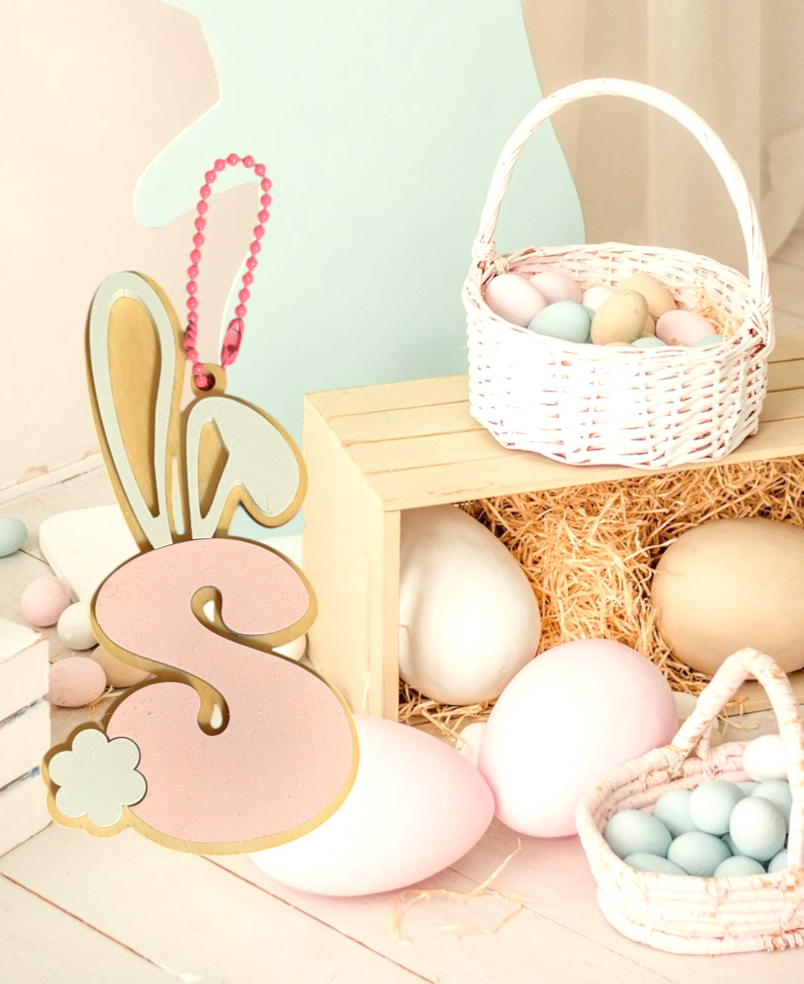 Easter Basket Initial Tag - Letters P - T
