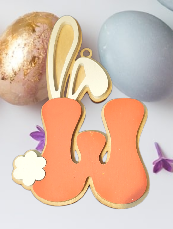 Easter Basket Initial Tag - Letters U - Z