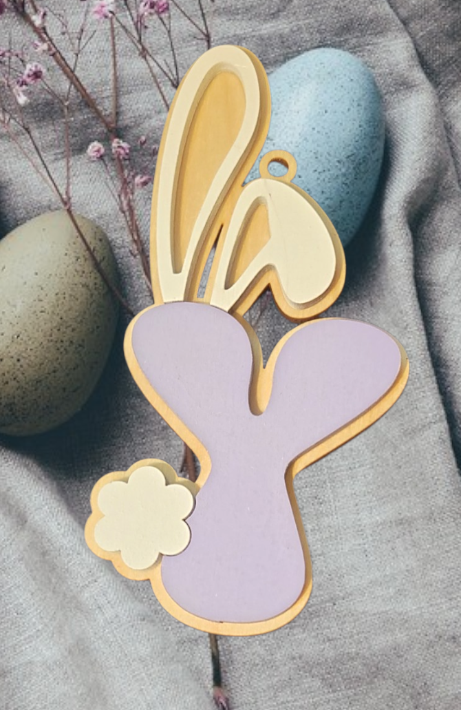 Easter Basket Initial Tag - Letters U - Z