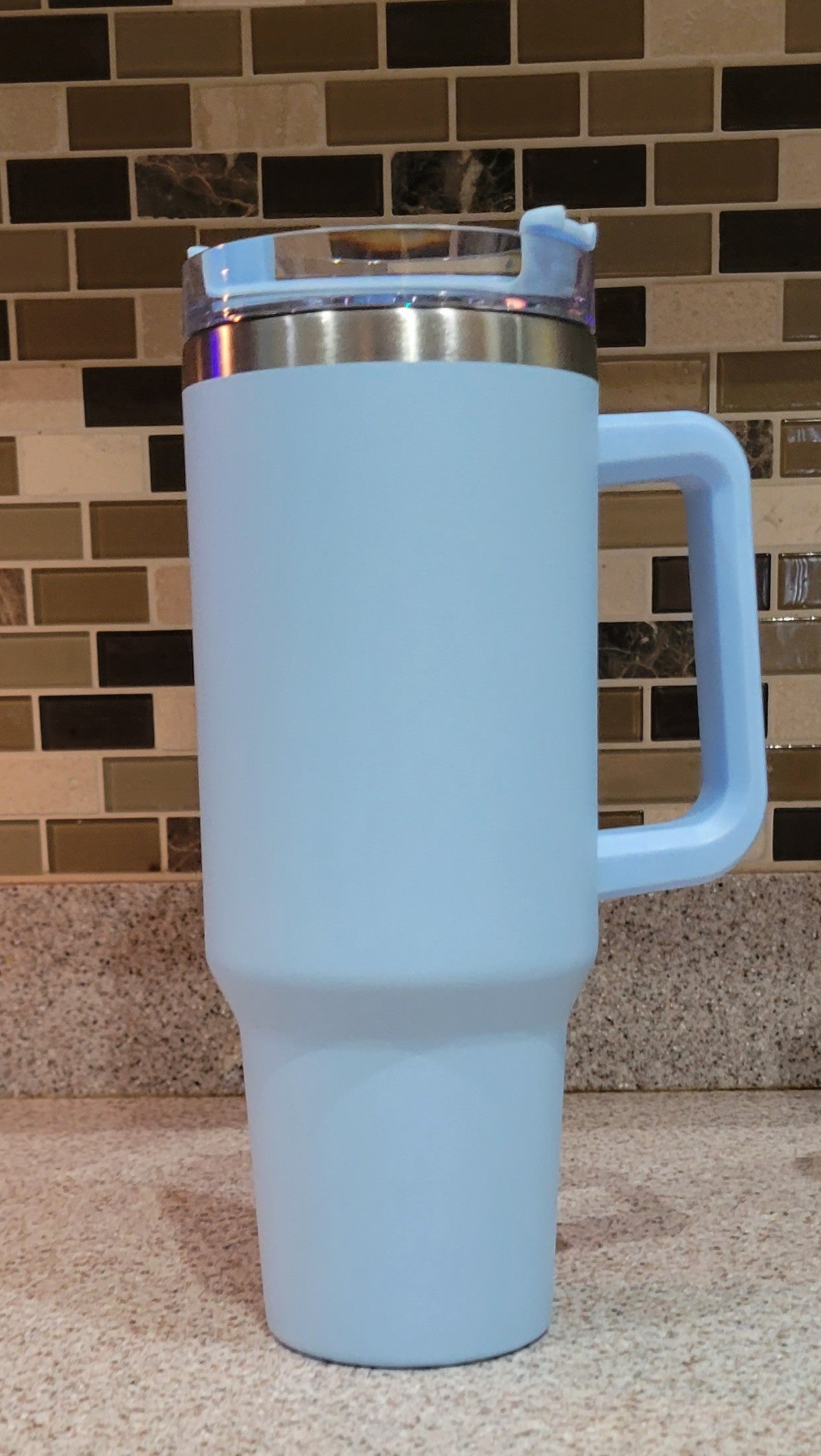 40 oz. Tumbler with Handle - Light Blue