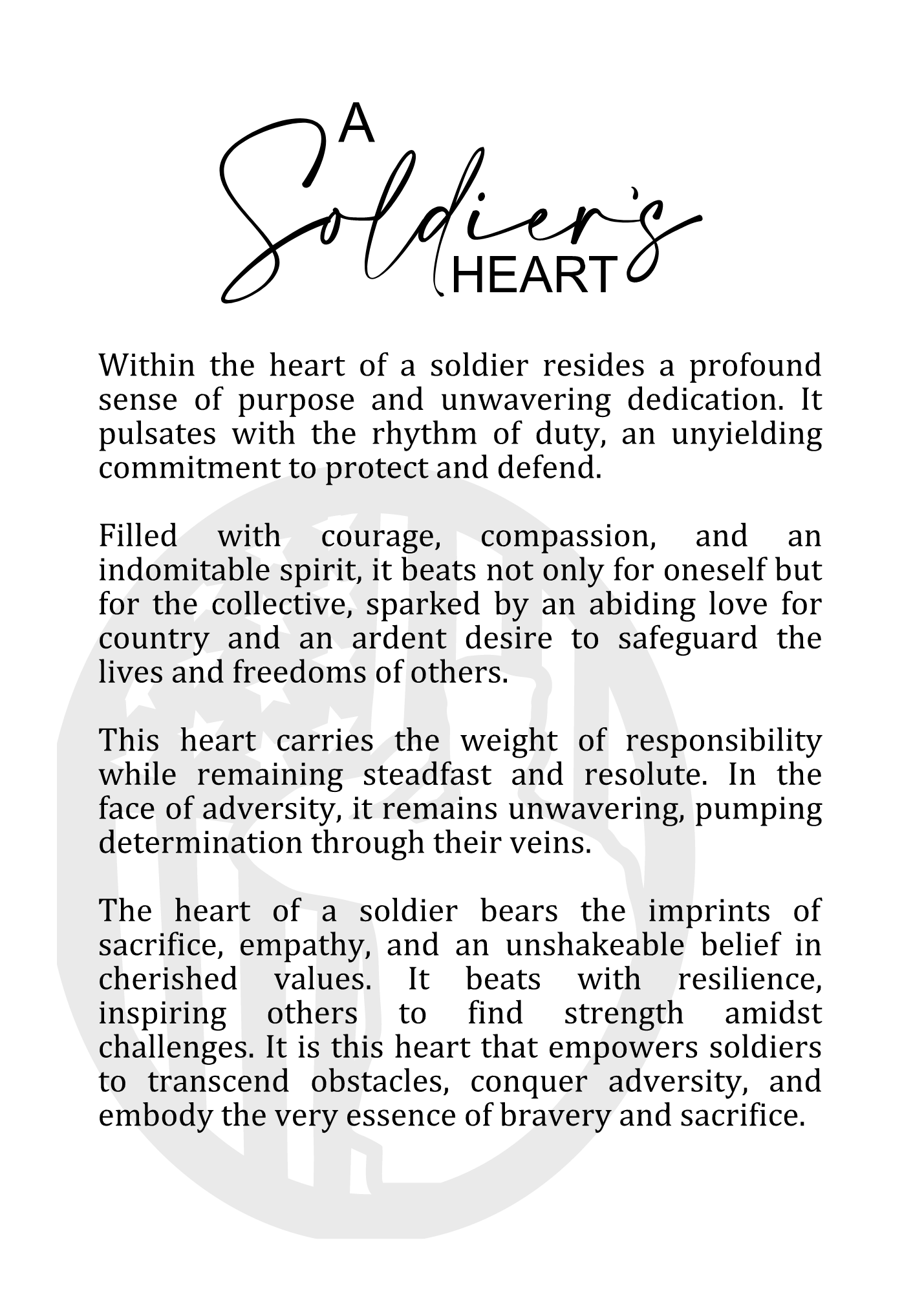 Story Ornament - A Soldiers Heart (US)