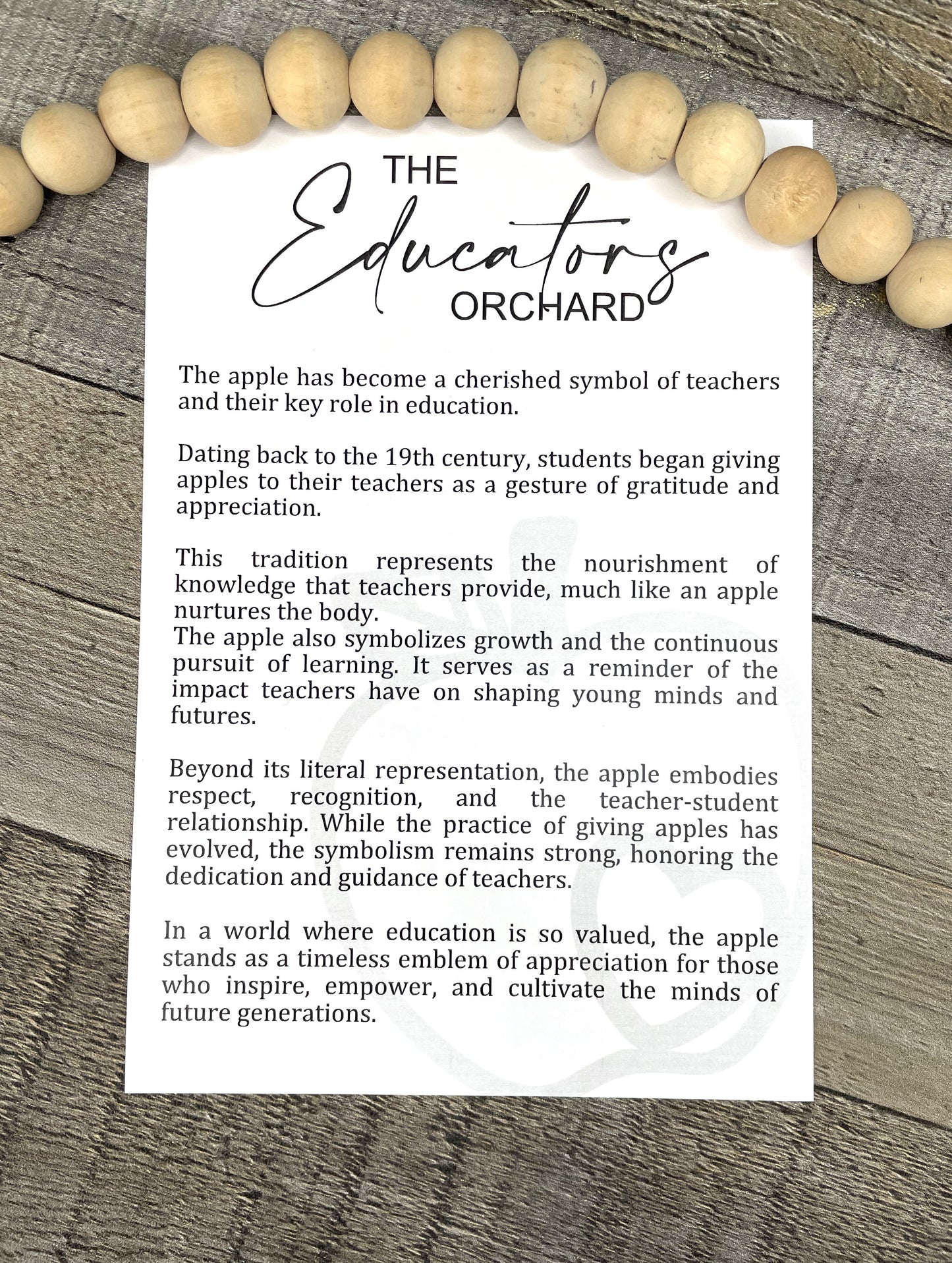 Story Ornament - Apple - The Educators Orchard