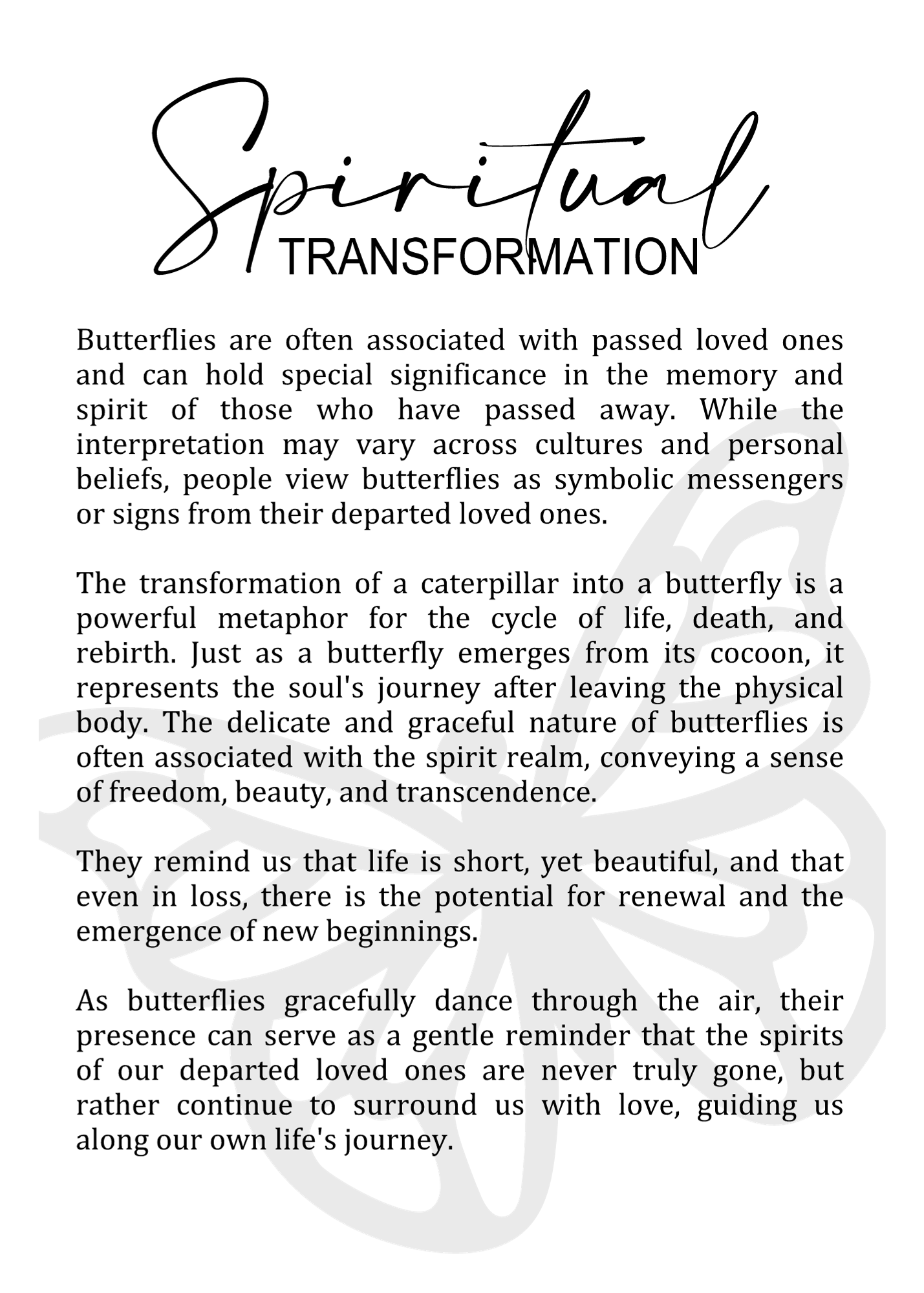 Story Ornament - Butterflies - Spiritual Transformation